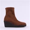 Miss Elastic Wedge Sock Boot - Tabacco Brown